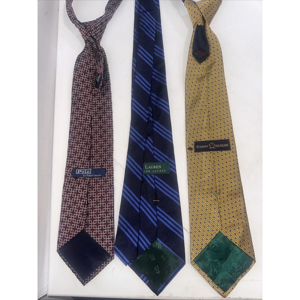 Vtg Polo Ralph Lauren Tommy Hilfiger Preppy Designer Old Money Silk USA Tie Lot
